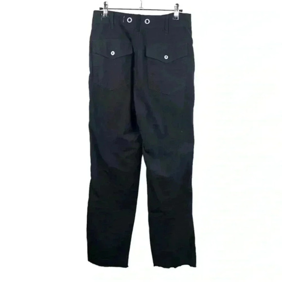 Rag & Bone Black Cotton Straight Leg Frayed Hem Pant - Picture 2 of 7